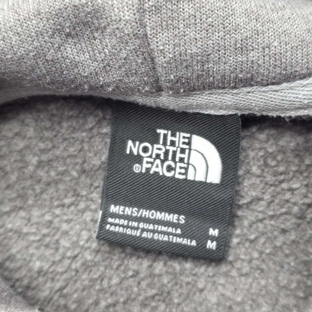 The North Face Hoodie Mens M Gray Pullover Hooded Pockets Heavyweight Fleece